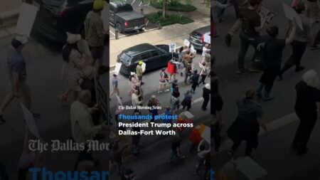 ‘What democracy looks like’: Thousands protest Trump across Dallas-Fort Worth on Saturday – Dallas News
