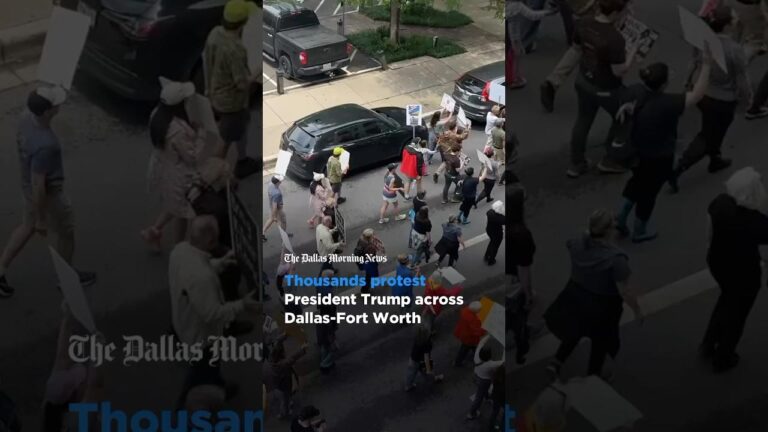 ‘What democracy looks like’: Thousands protest Trump across Dallas-Fort Worth on Saturday – Dallas News