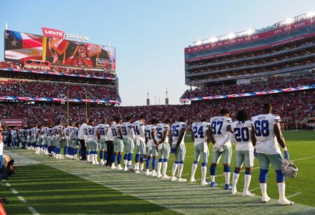 NFL players protest during national anthem, drawing criticism from Trump – PBS