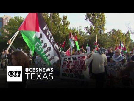 Hundreds protest JNF Conference in Dallas, accusing organization of funding Gaza violence – CBS News