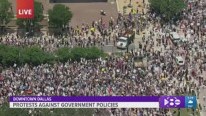 People gather in Dallas as part of national ‘Not My Presidents Day’ protests – Dallas News