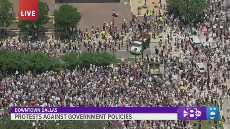 People gather in Dallas as part of national ‘Not My Presidents Day’ protests – Dallas News
